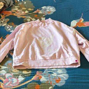 Light Pink Graphic Cropped Sweatshirt